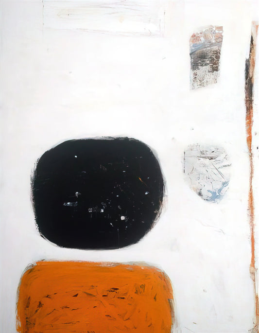William Scott Framed Canvas Print: A Collector's Guide to the British Modernist Master - Orange, Black and White - 1960 by William Scott