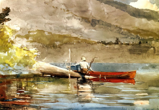 Winslow Homer Art Prints: A Collector's Guide to America's Premier Realist - THE RED CANOE 1884 by Winslow Homer