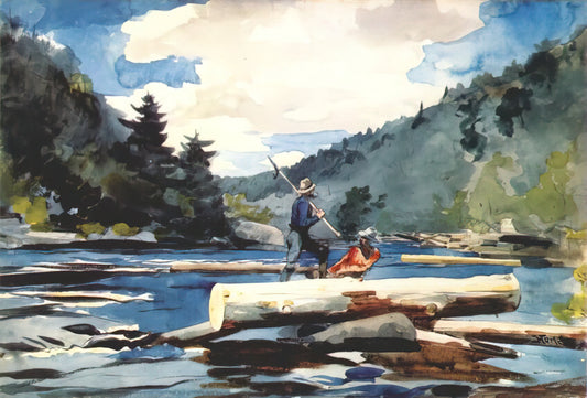 Winslow Homer MFA: Exploring the Master's Legacy Through Museum-Quality Art Prints - HUDSON RIVER LOGGING by Winslow Homer