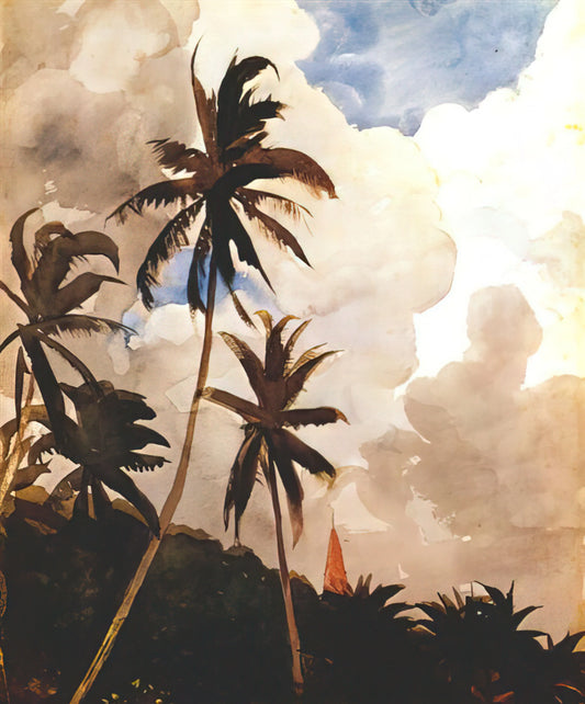 Winslow Homer Palm Tree: The Artist's Tropical Vision in American Art - PALM TREES BAHAMAS by Winslow Homer