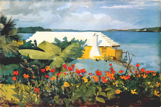 Winslow Homer Work: The Enduring Power of an American Master - FLOWER GARDEN AND BUNGALOW BERMUDA by Winslow Homer