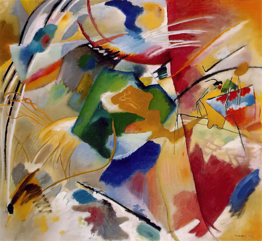 Yellow in Kandinsky: The Spiritual Power of Color in Abstract Art - PAINTING WITH GREEN CENTER 1913 by Wassily Kandinsky