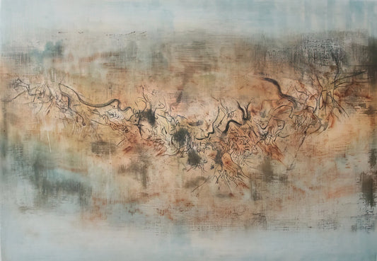 Zao Wou-Ki Framed Art Print: A Collector's Guide to Abstract Lyrical Masterpieces - VENT ET POUSSI RE 1957 by Zao Wou-Ki