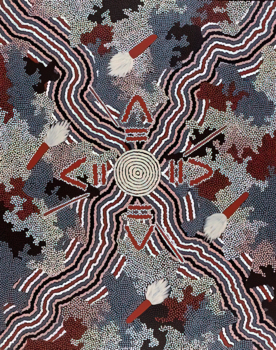 Warum sind Clifford Possum Tjapaltjarri Drucke zeitlose Meisterwerke der Aborigine-Kunst?