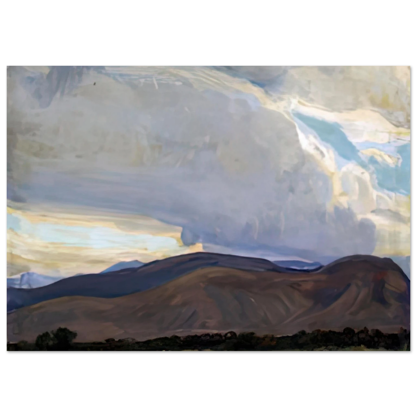 Maynard Dixon - STORM FROM THE SIERRA 1937 Wall art - 45x60 cm / 18x24 inches - Premium Wooden Framed Poster With Fine Art Paper-canvas - White frame