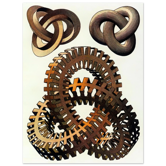 MC Escher - KNOTS COLOUR Wall Art - 21x29.7 cm / 8x12" - Fine Art Poster-canvas - -