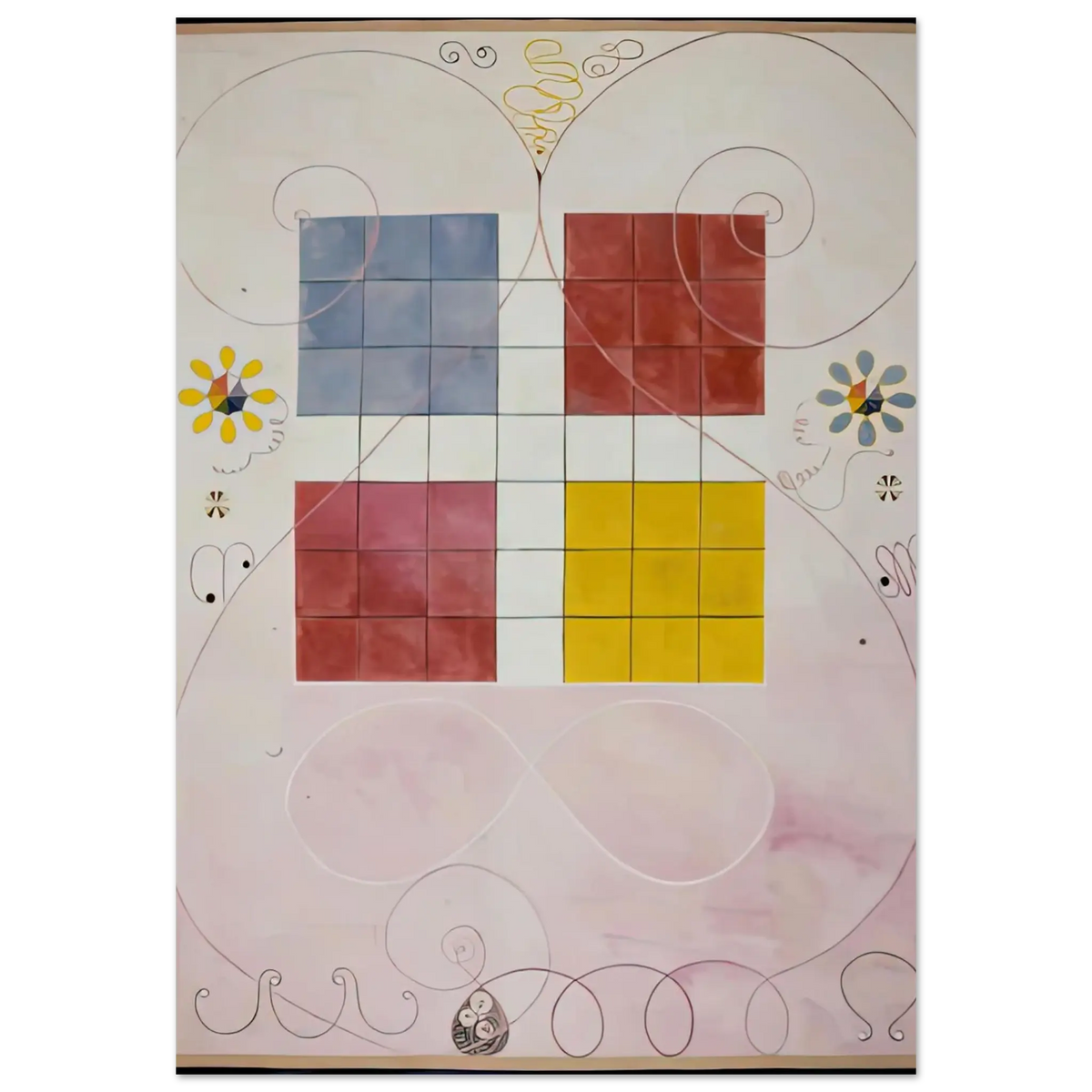 Hilma af Klint - DE TIO ST RSTA N 10 ALDERDOMEN 1907 Wall art - 13x18 cm / 5x7 Inches - Fine Art Poster - -