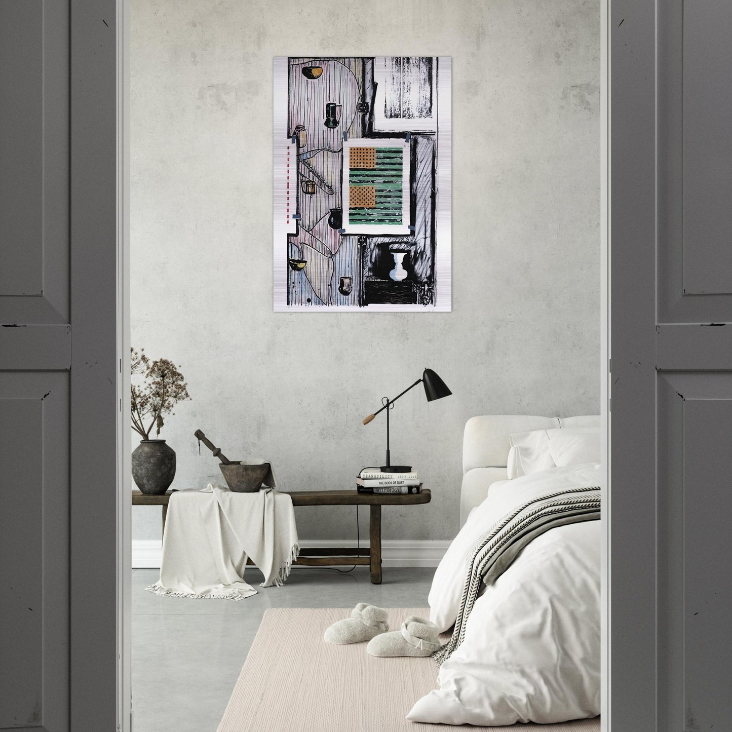VENTRILOQUIST ULAE 235 - Jasper Johns Brushed Aluminum Print - 70x100 cm / 28x40 inches | Jasper Johns Aluminum Print | Jasper Johns Prints