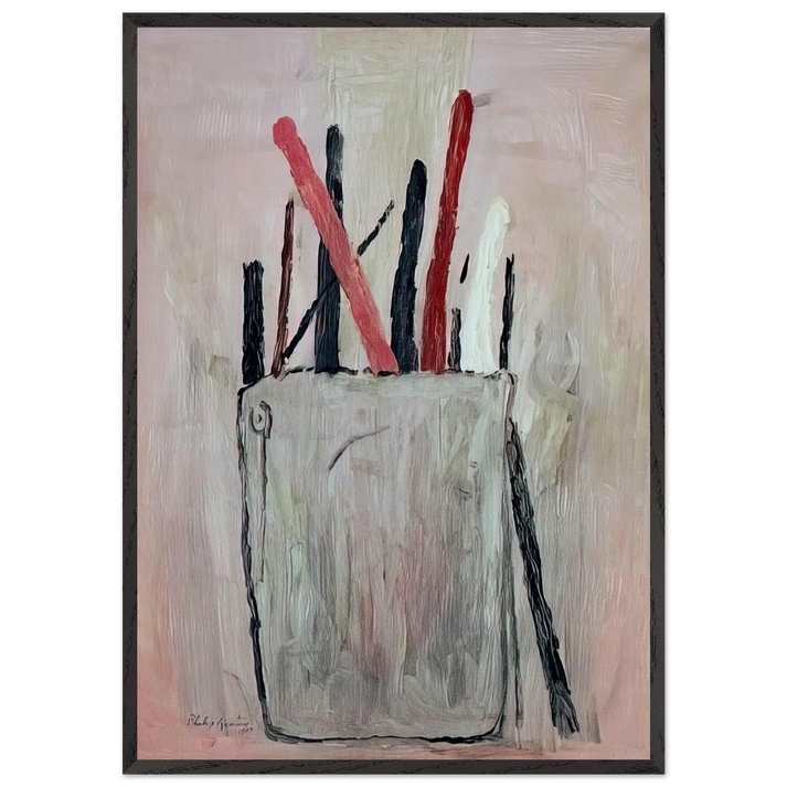 BRUSHES 1969 - Philip Guston 70x100 cm / 28x40 inches Framed Art Print – Black Wooden Frame