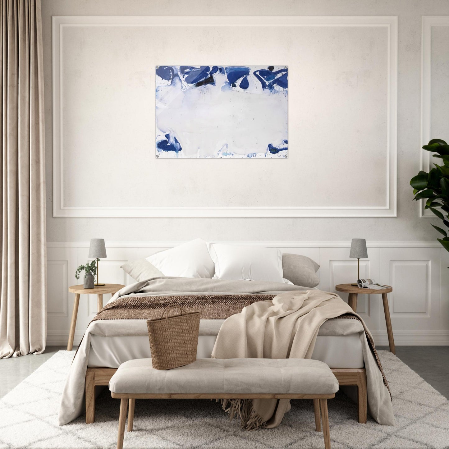 Composition in Blue and White - Sam Francis Acrylic Print - 70x100 cm / 28x40″ inches