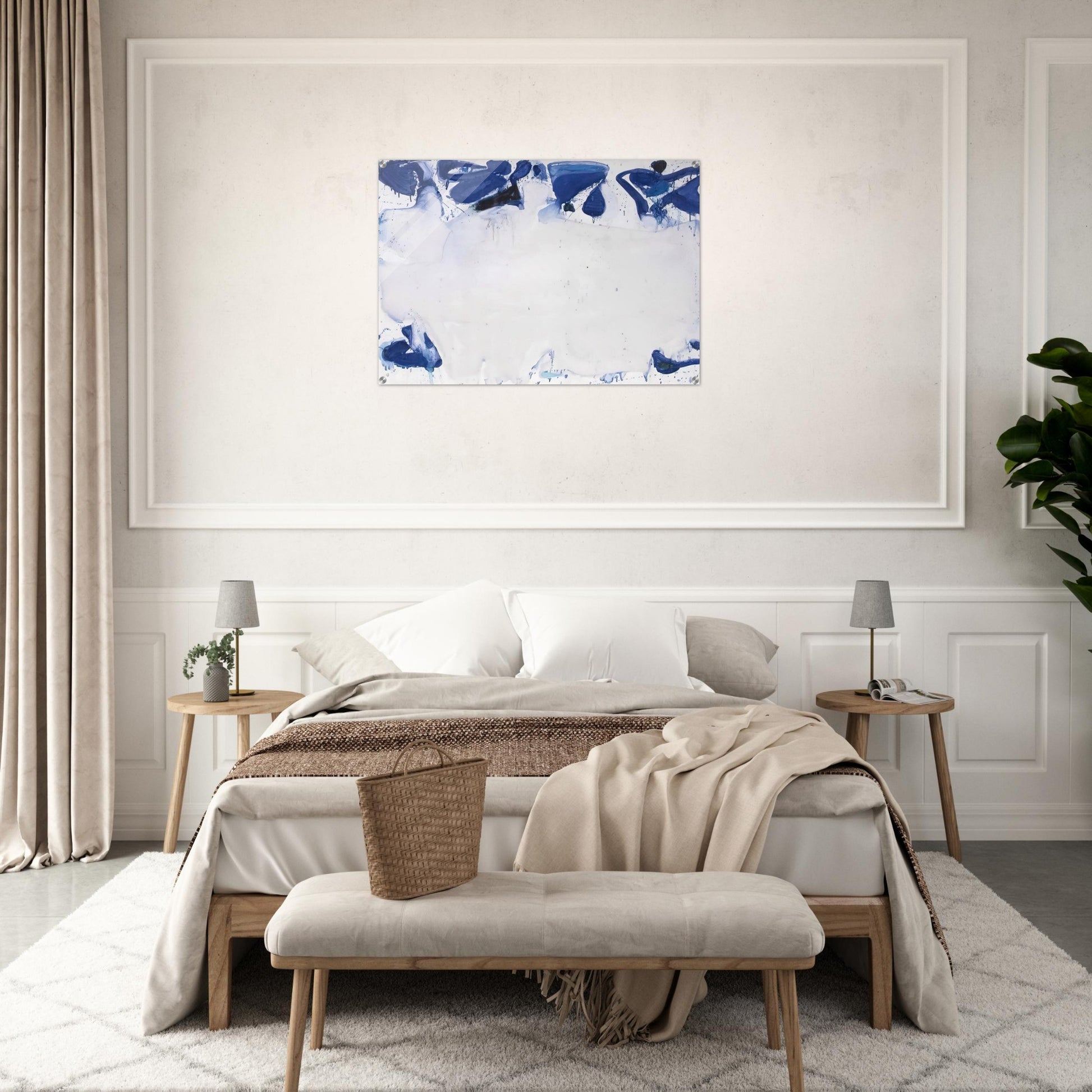 Composition in Blue and White - Sam Francis Acrylic Print - 70x100 cm / 28x40″ inches