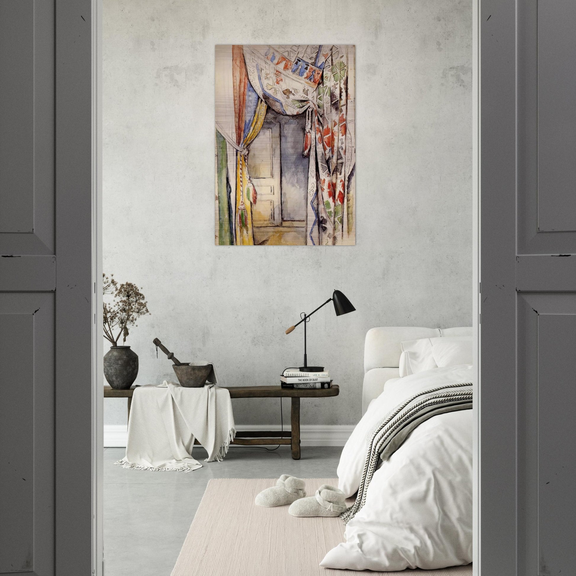 Curtains - Paul Cézanne Brushed Aluminum Print - 70x100 cm / 28x40 inches | Paul Cézanne Aluminum Print | Paul Cézanne Prints