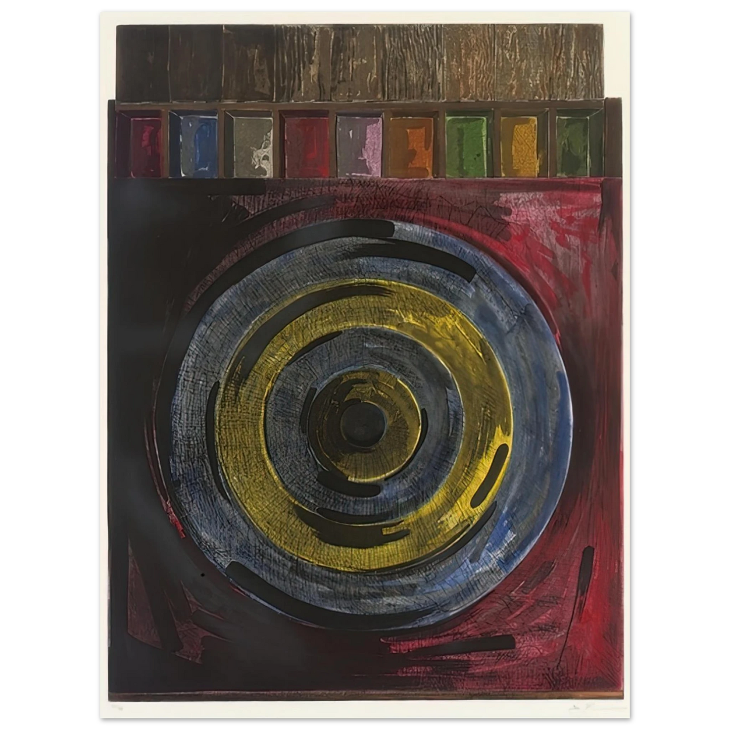 Jasper Johns - TARGET WITH PLASTER CASTS UNIVERSAL LIMITED ART EDITIONS 208  75x100 cm / 30x40inches Fine Art Poster