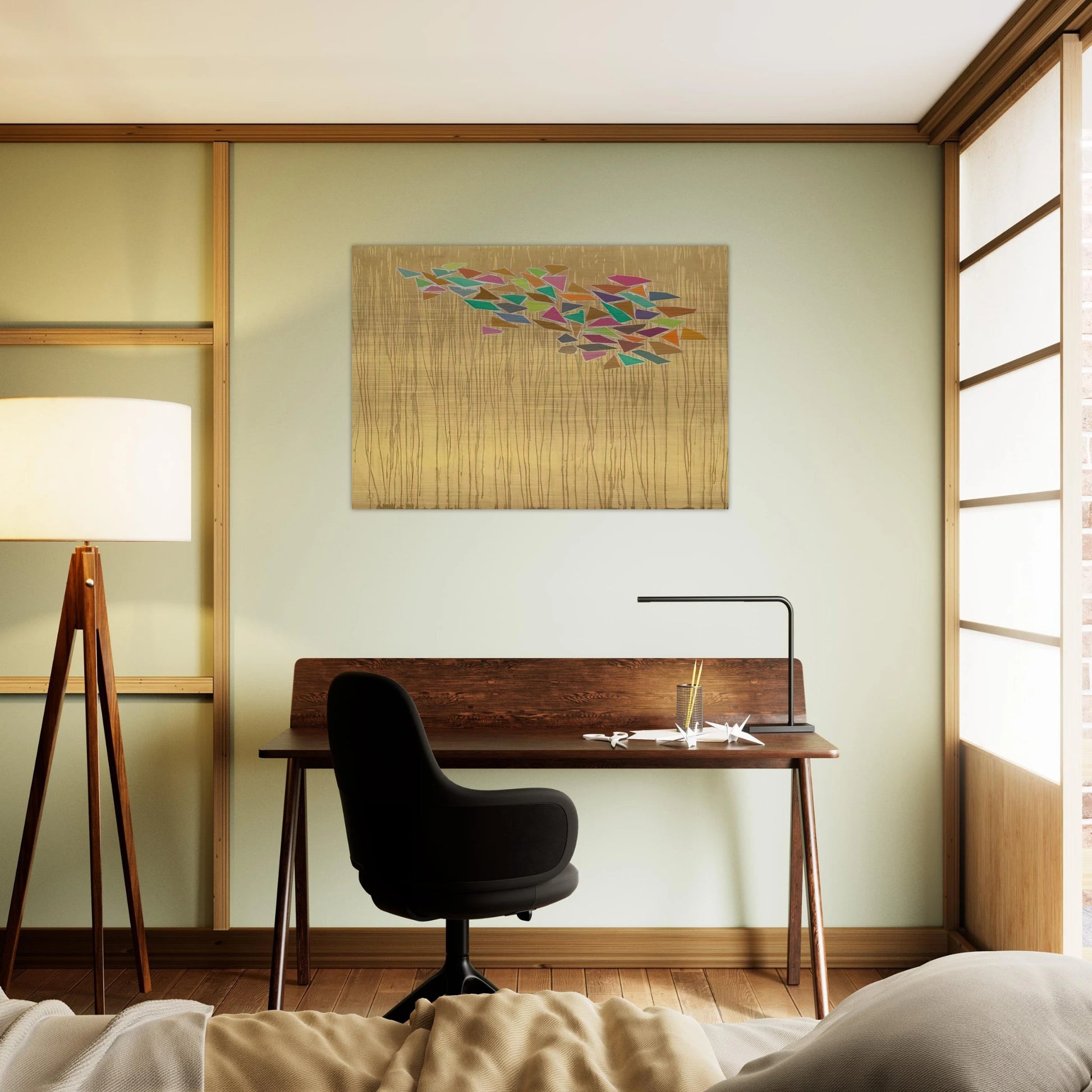Colors on Tan - 1975 - Robert Goodnough Brushed Aluminum Print - 70x100 cm / 28x40 inches | Robert Goodnough Aluminum Print | Robert Goodnough Prints