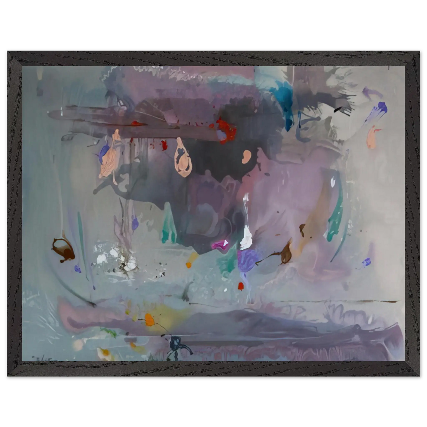 Helen Frankenthaler - Grey Fireworks - 2000 Wall art - 30x40 cm / 12x16 Inches - Fine Art Poster - -