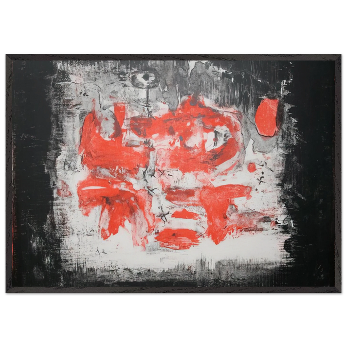 UNTITLED 1956 1 - Zao Wou-Ki 70x100 cm / 28x40 inches Framed Art Print – Black Wooden Frame
