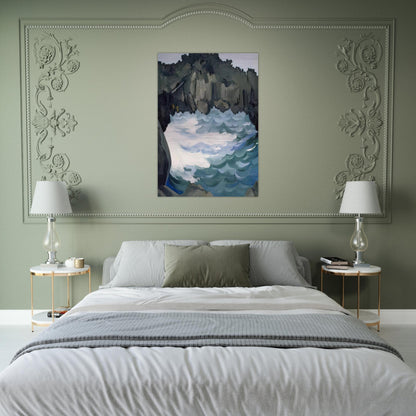 Black Lava Bridge, Hana Coast-No. I - Georgia O'Keeffe Brushed Aluminum Print - 70x100 cm / 28x40 inches | Georgia O'Keeffe Aluminum Print | Georgia O'Keeffe Prints