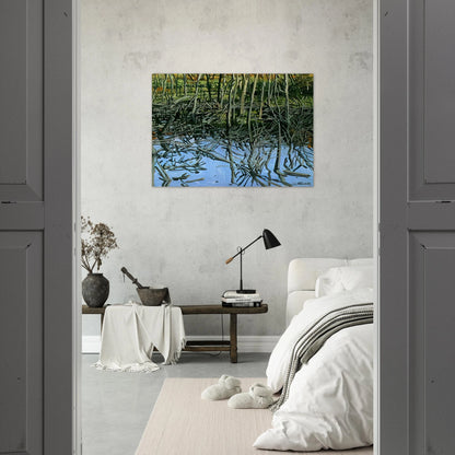 Study for Low Water - Knight's Flowage - 1980 - Neil Welliver Brushed Aluminum Print - 70x100 cm / 28x40 inches | Neil Welliver Aluminum Print | Neil Welliver Prints