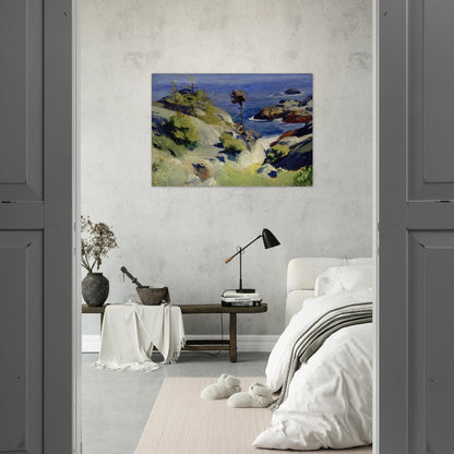 Monhegan Landscape - Edward Hopper Brushed Aluminum Print - 70x100 cm / 28x40 inches | Edward Hopper Aluminum Print | Edward Hopper Prints