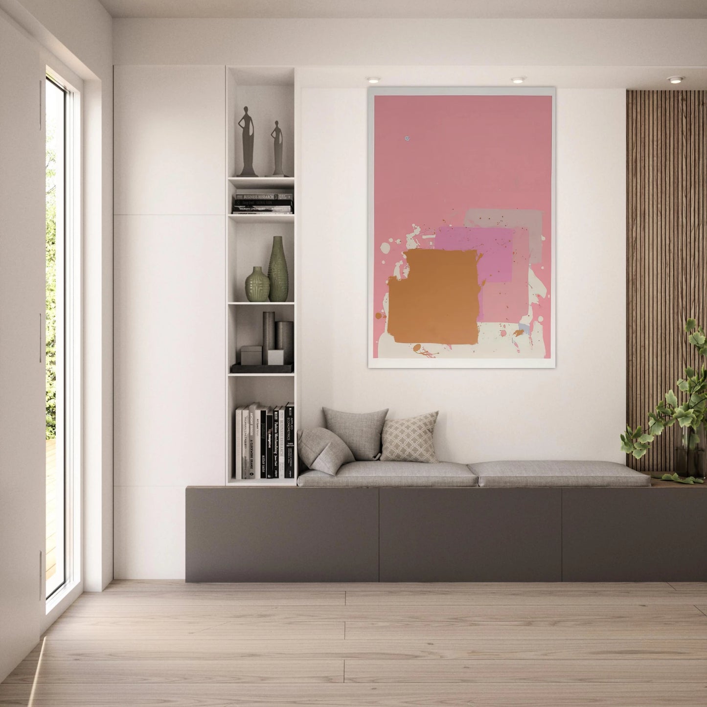 Brown Black on Pink - 1971 - John Hoyland Art Prints - 100x150 cm / 40x60″ inches | John Hoyland Poster | John Hoyland Prints