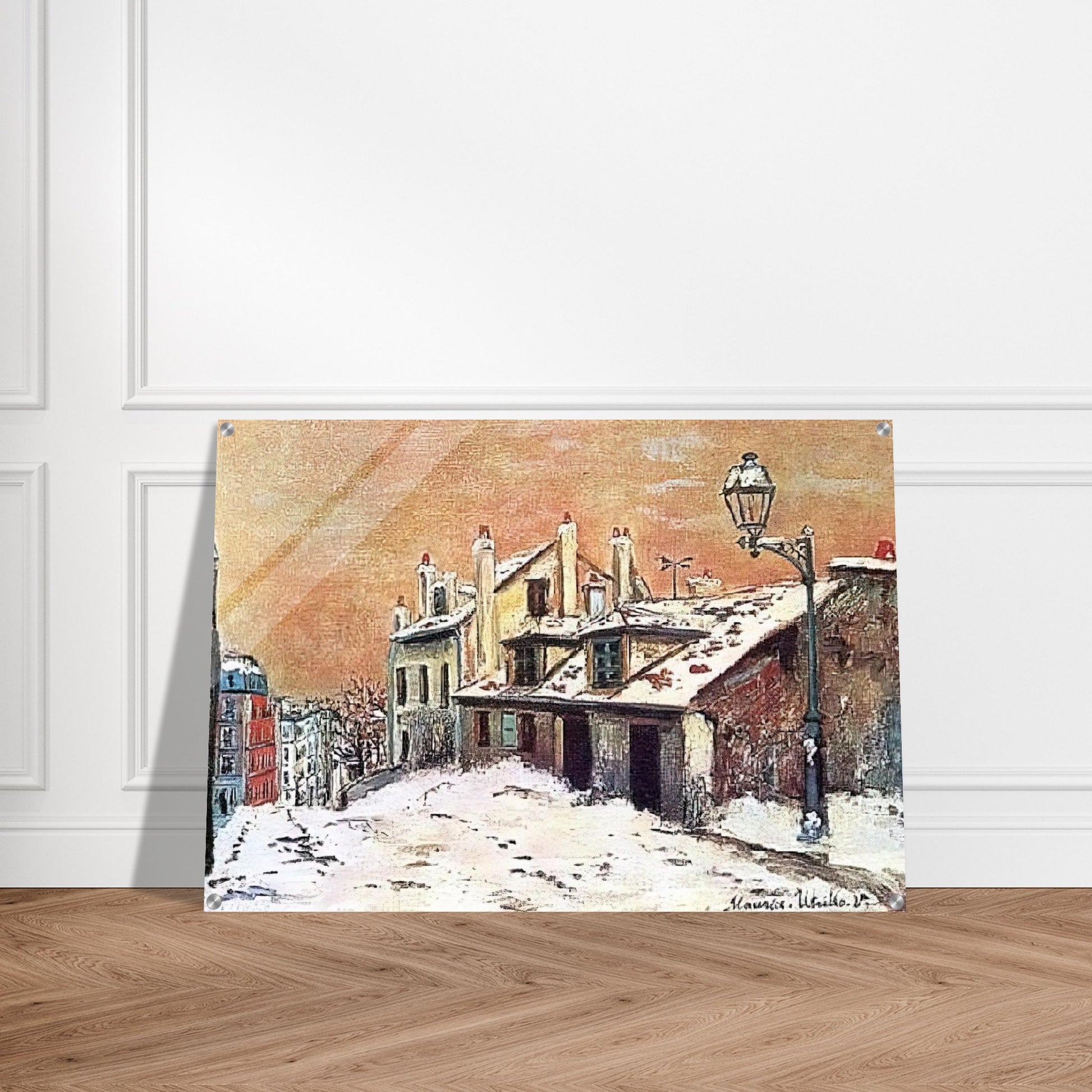 WINTER SCENE - Maurice Utrillo Acrylic Print - 70x100 cm / 28x40″ inches
