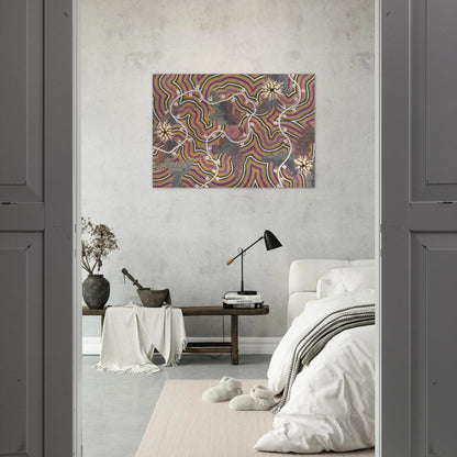 Possum Dreaming - 1996 - Clifford Possum Tjapaltjarri Brushed Aluminum Print - 70x100 cm / 28x40 inches | Clifford Possum Tjapaltjarri Aluminum Print | Clifford Possum Tjapaltjarri Prints