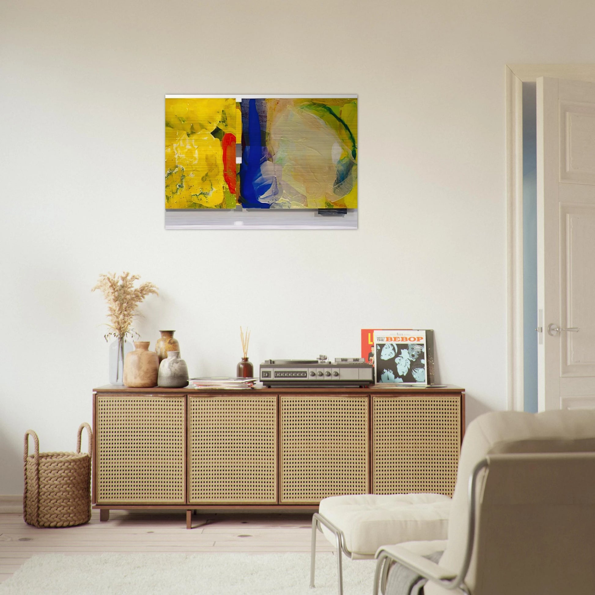 Fog Light - Sam Gilliam Brushed Aluminum Print - 70x100 cm / 28x40 inches | Sam Gilliam Aluminum Print | Sam Gilliam Prints