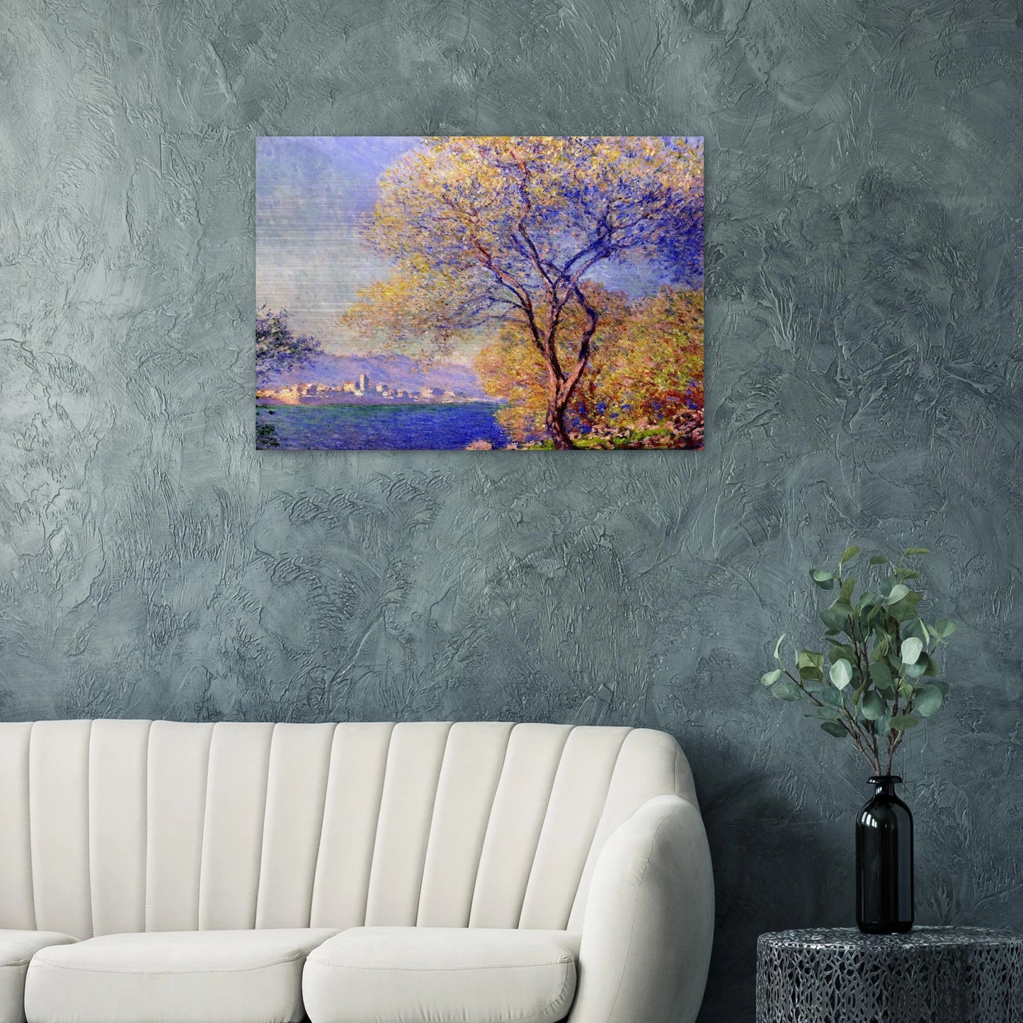 Antibes Seen from the Salis Gardens 01 - claude monet Brushed Aluminum Print - 70x100 cm / 28x40 inches | claude monet Aluminum Print | claude monet Prints