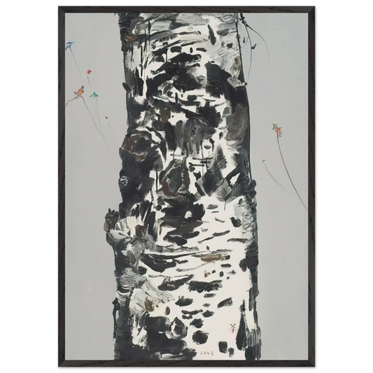 Kites Seen Again - 2003 - Wu Guanzhong 70x100 cm / 28x40 inches Framed Art Print – Black Wooden Frame