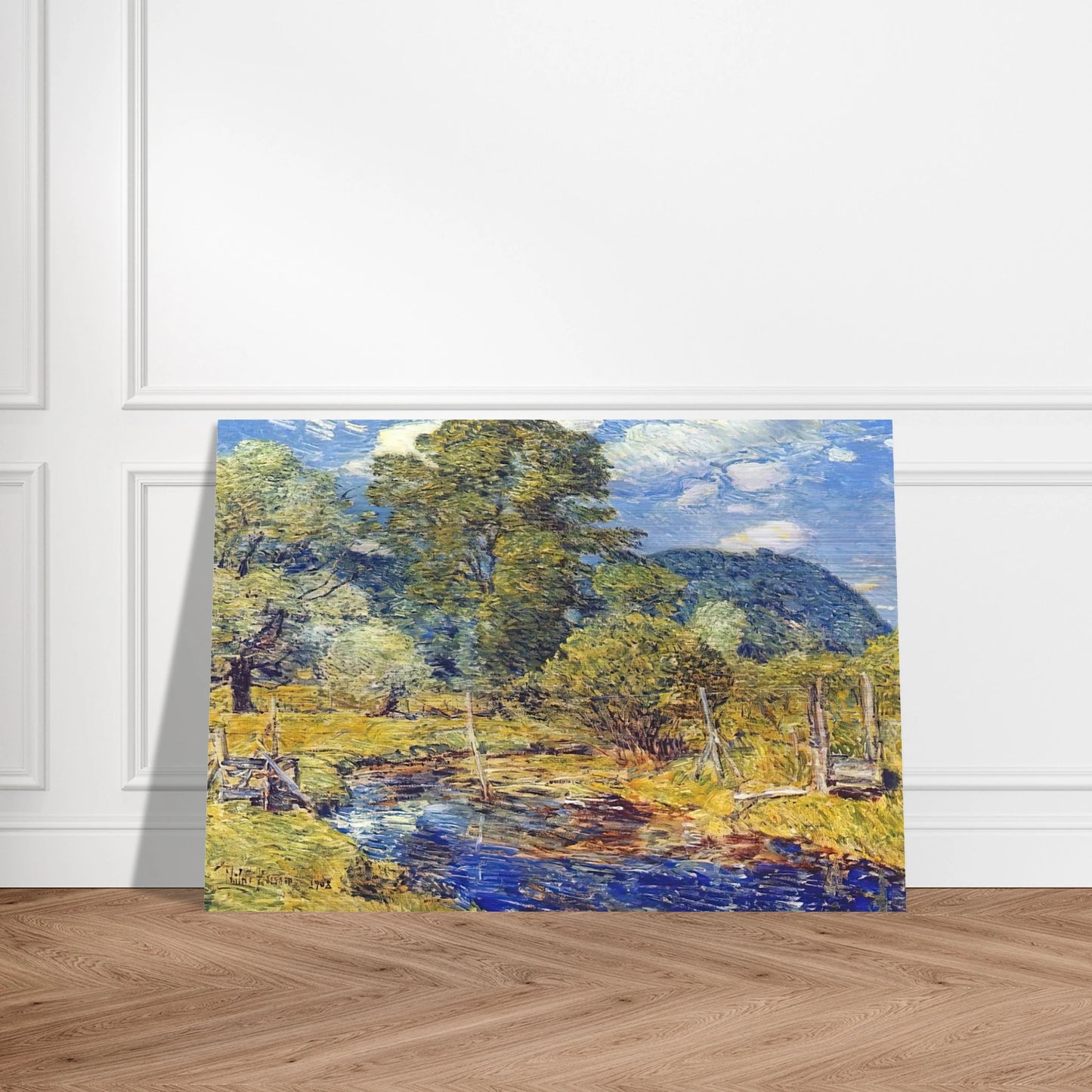 Bedford Hills - Childe Hassam Brushed Aluminum Print - 70x100 cm / 28x40 inches | Childe Hassam Aluminum Print | Childe Hassam Prints