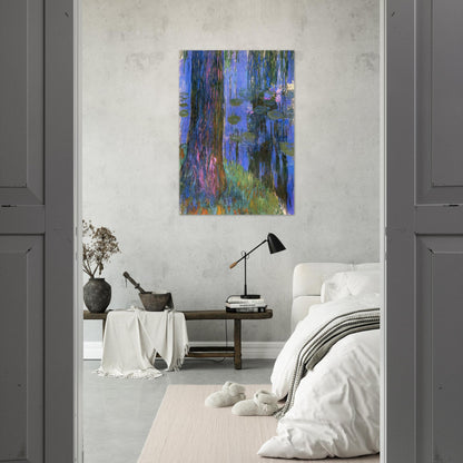Weeping Willow and Water-Lily Pond - claude monet Brushed Aluminum Print - 70x100 cm / 28x40 inches | claude monet Aluminum Print | claude monet Prints