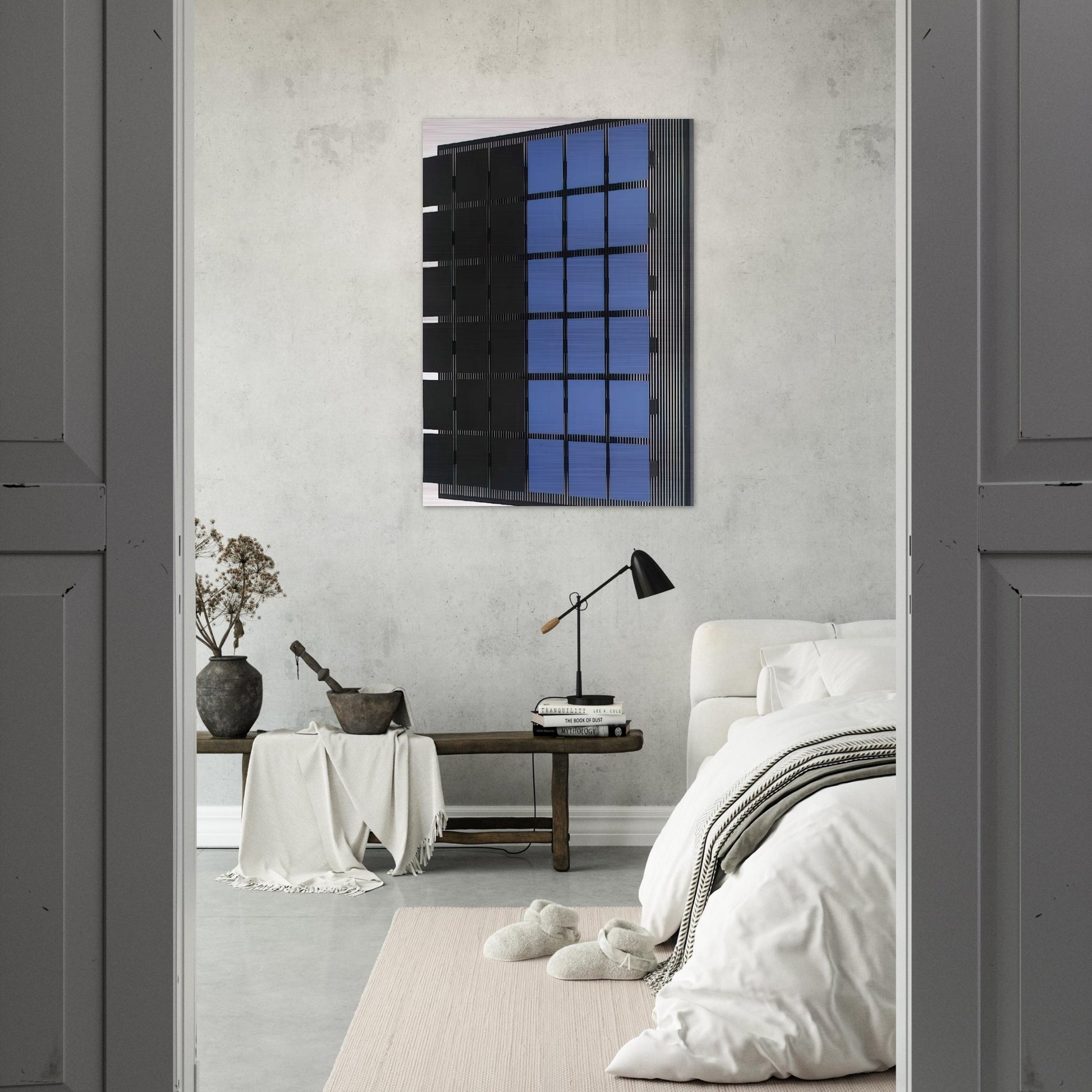 AZUL Y NEGRO - Jesus Rafael Soto Brushed Aluminum Print - 70x100 cm / 28x40 inches | Jesus Rafael Soto Aluminum Print | Jesus Rafael Soto Prints