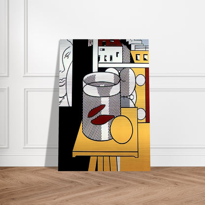STILL LIFE WITH GOLDFISH 1974 - Roy Lichtenstein Brushed Aluminum Print - 70x100 cm / 28x40 inches | Roy Lichtenstein Aluminum Print | Roy Lichtenstein Prints