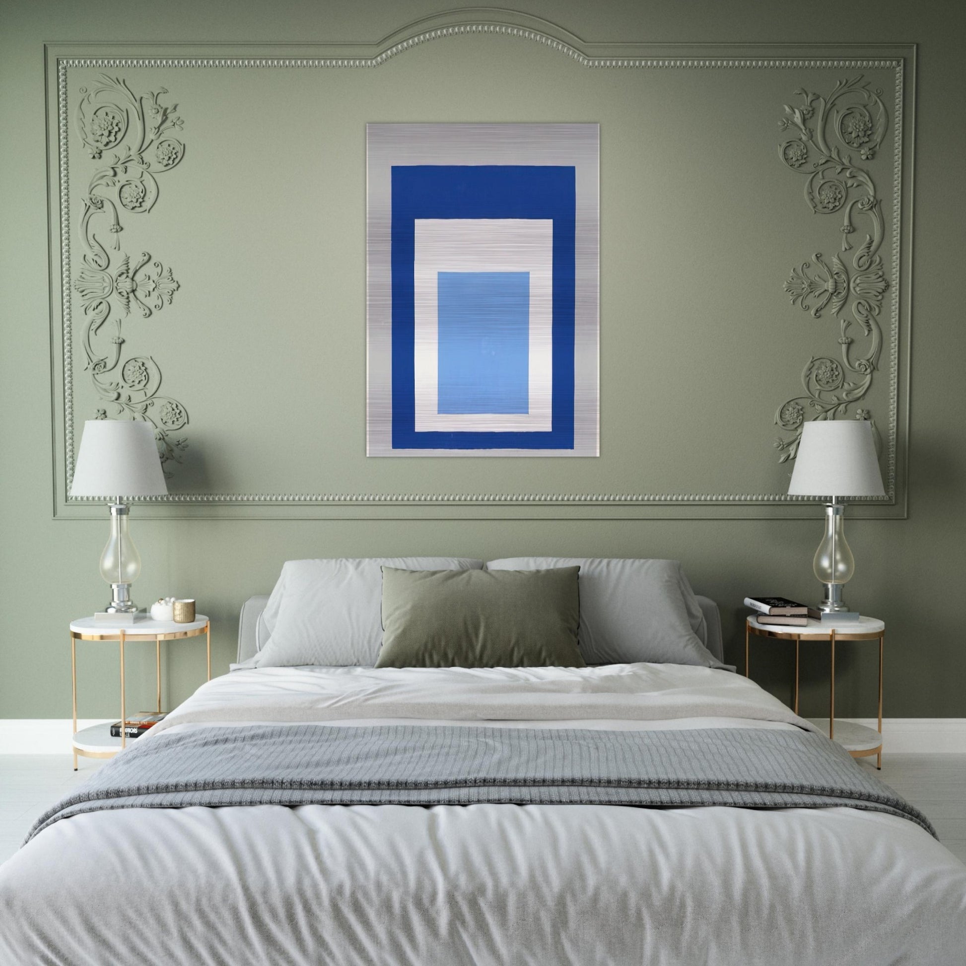 HOMAGE TO THE SQUARE BLUE WHITE GREY 1951 - Josef Albers Brushed Aluminum Print - 70x100 cm / 28x40 inches | Josef Albers Aluminum Print | Josef Albers Prints
