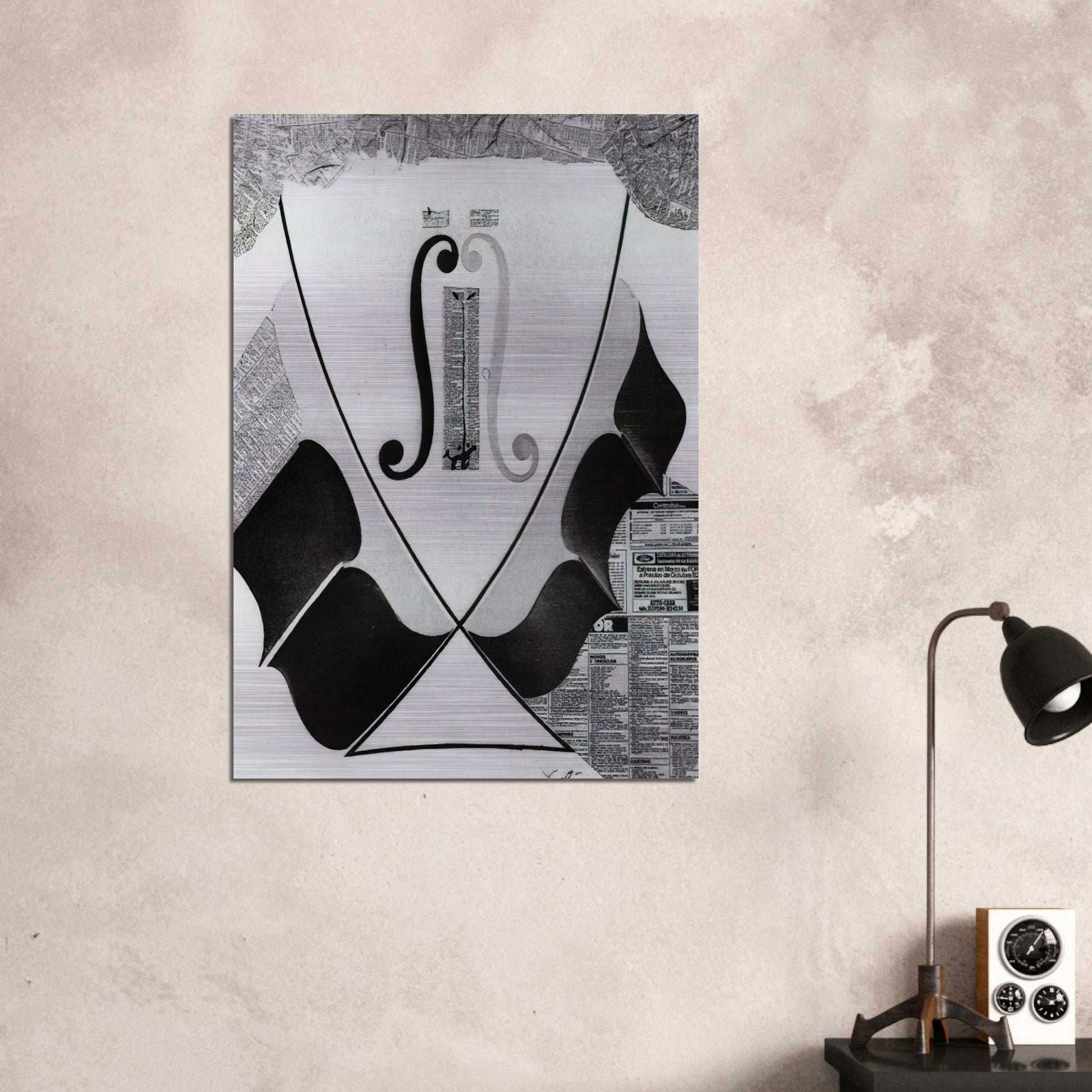 UNTITLED HEAD OF A SPANISH NOBLEMAN FASHIONED BY THE CATASTROPHE MODEL FROM A SWALLOW S TAIL - Salvador Dali Brushed Aluminum Print - 70x100 cm / 28x40 inches | Salvador Dali Aluminum Print | Salvador Dali Prints