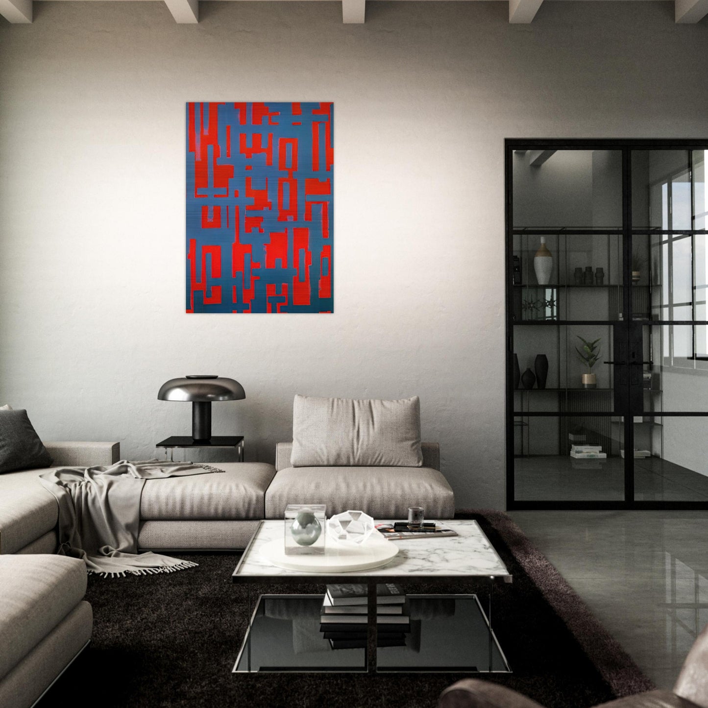 Untitled Red and Gray - 1950 - Ad Reinhardt Brushed Aluminum Print - 70x100 cm / 28x40 inches | Ad Reinhardt Aluminum Print | Ad Reinhardt Prints