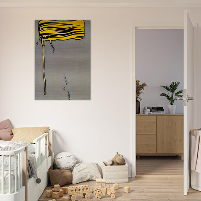 YELLOW BRUSHSTROKE I 1965 - Roy Lichtenstein Brushed Aluminum Print - 70x100 cm / 28x40 inches | Roy Lichtenstein Aluminum Print | Roy Lichtenstein Prints
