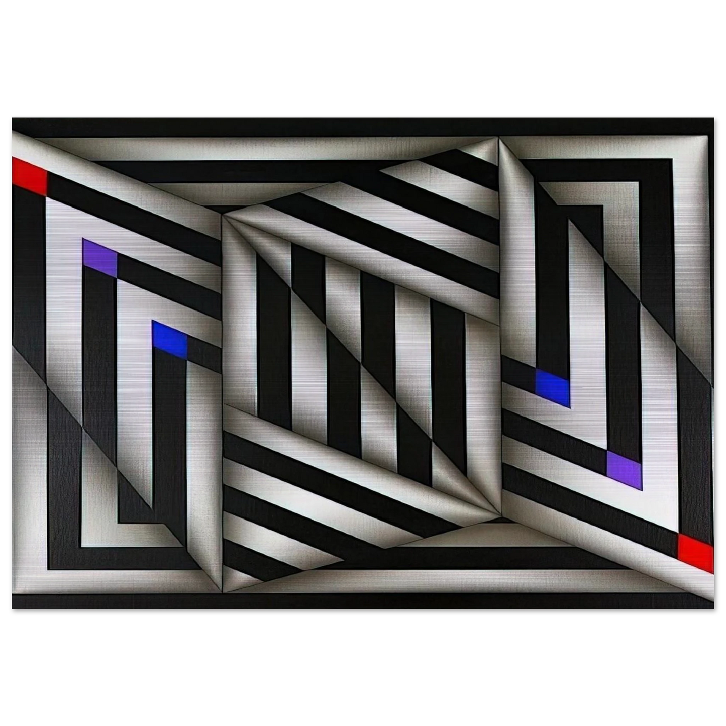 Saratoy III - 1980 - Omar Rayo Brushed Aluminum Print - 70x100 cm / 28x40 inches | Omar Rayo Aluminum Print | Omar Rayo Prints