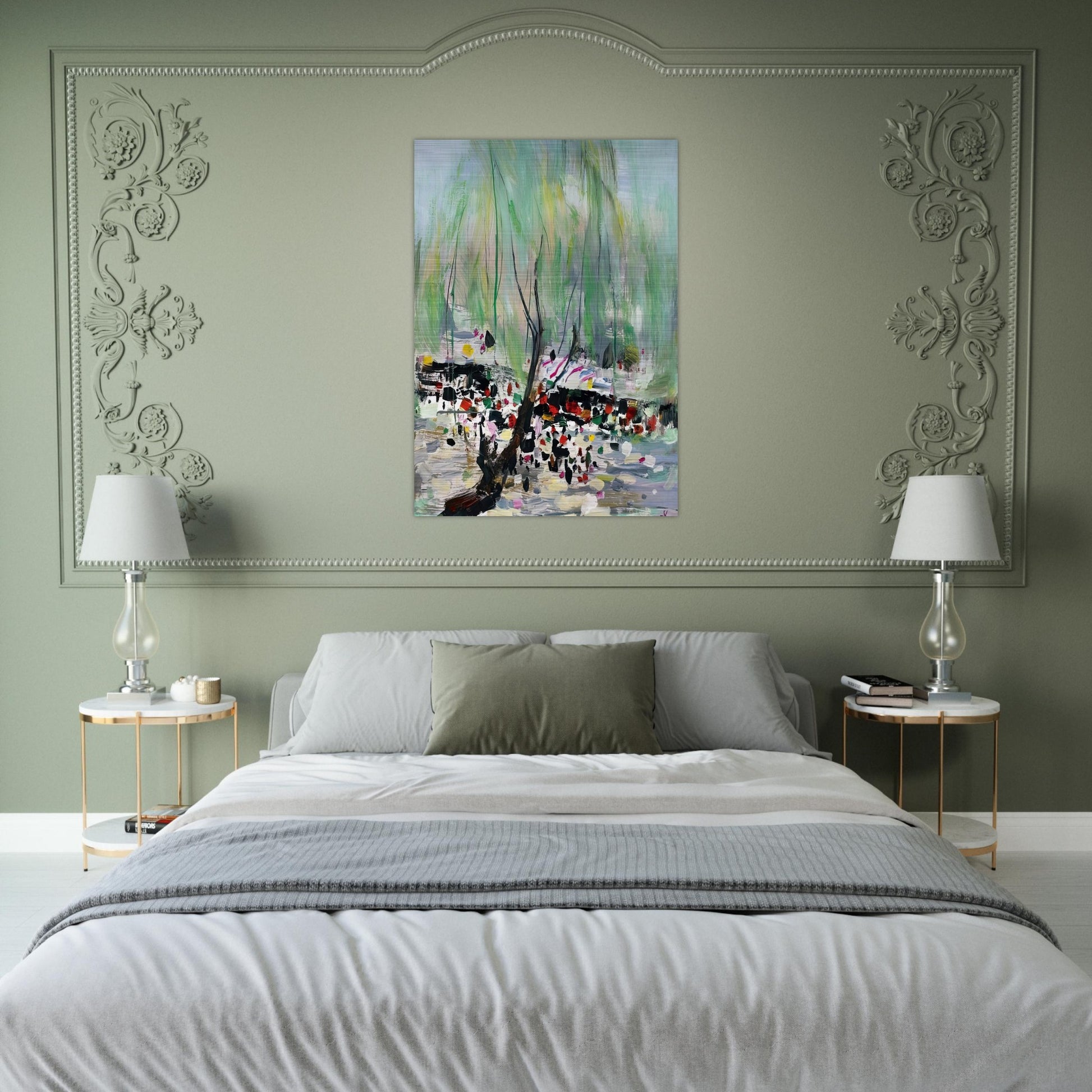 Love in Fangzhuang - 2002 - Wu Guanzhong Brushed Aluminum Print - 70x100 cm / 28x40 inches | Wu Guanzhong Aluminum Print | Wu Guanzhong Prints