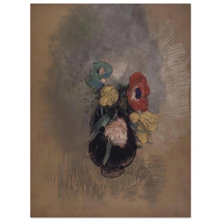 Odilon Redon - ANEMONES AND TULIPS  75x100 cm / 30x40inches Fine Art Poster