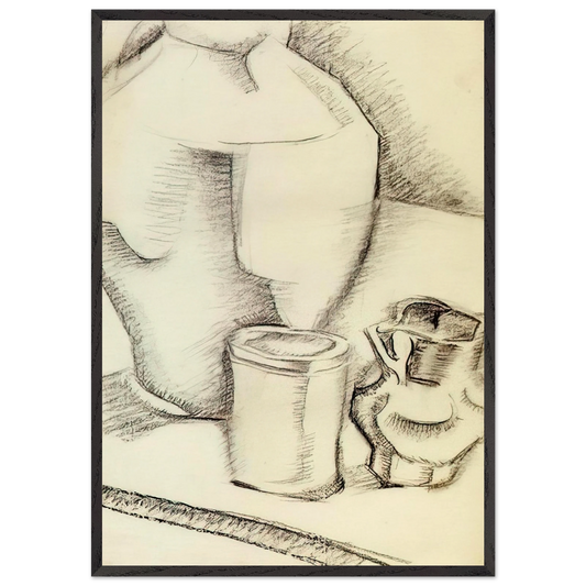 STILL LIFE WITH GOBLET - Juan Gris 70x100 cm / 28x40 inches Framed Art Print – Black Wooden Frame