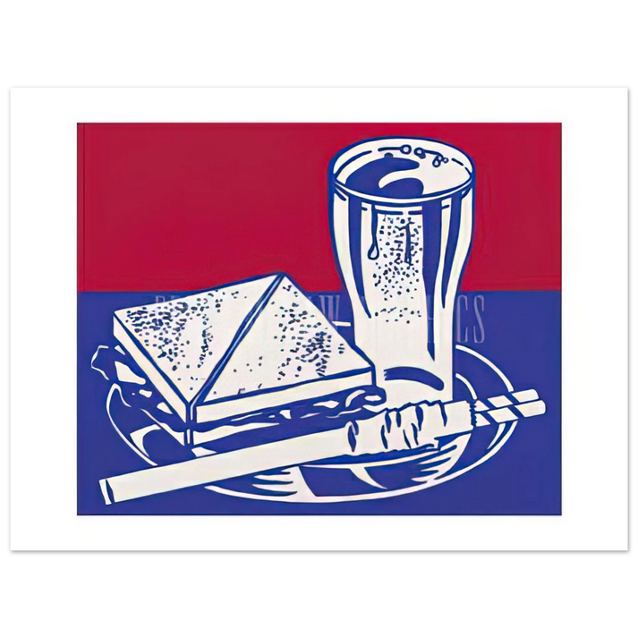Roy Lichtenstein - SANDWICH AND SODA 1964  75x100 cm / 30x40inches Fine Art Poster
