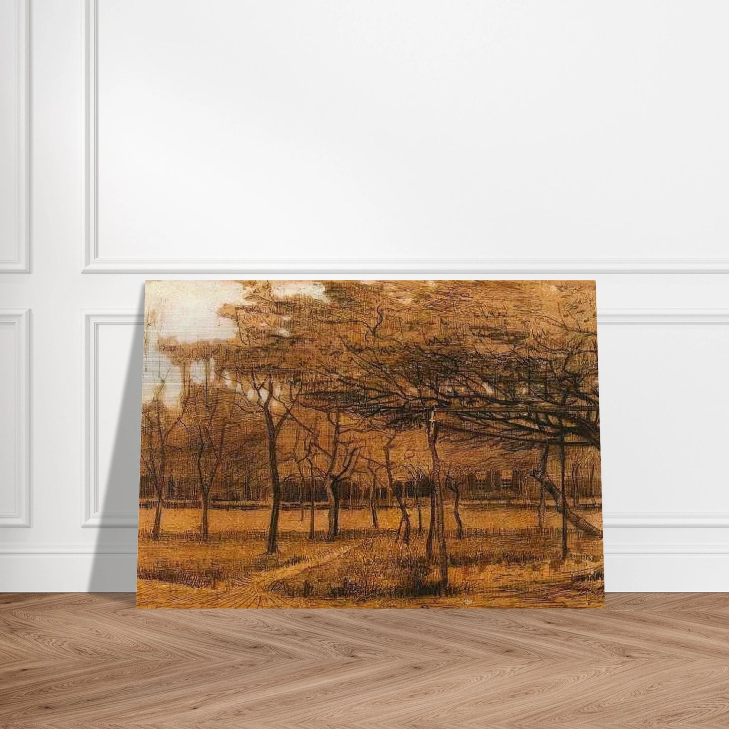 Landscape with Trees - Vincent van Gogh Brushed Aluminum Print - 70x100 cm / 28x40 inches | Vincent van Gogh Aluminum Print | Vincent van Gogh Prints