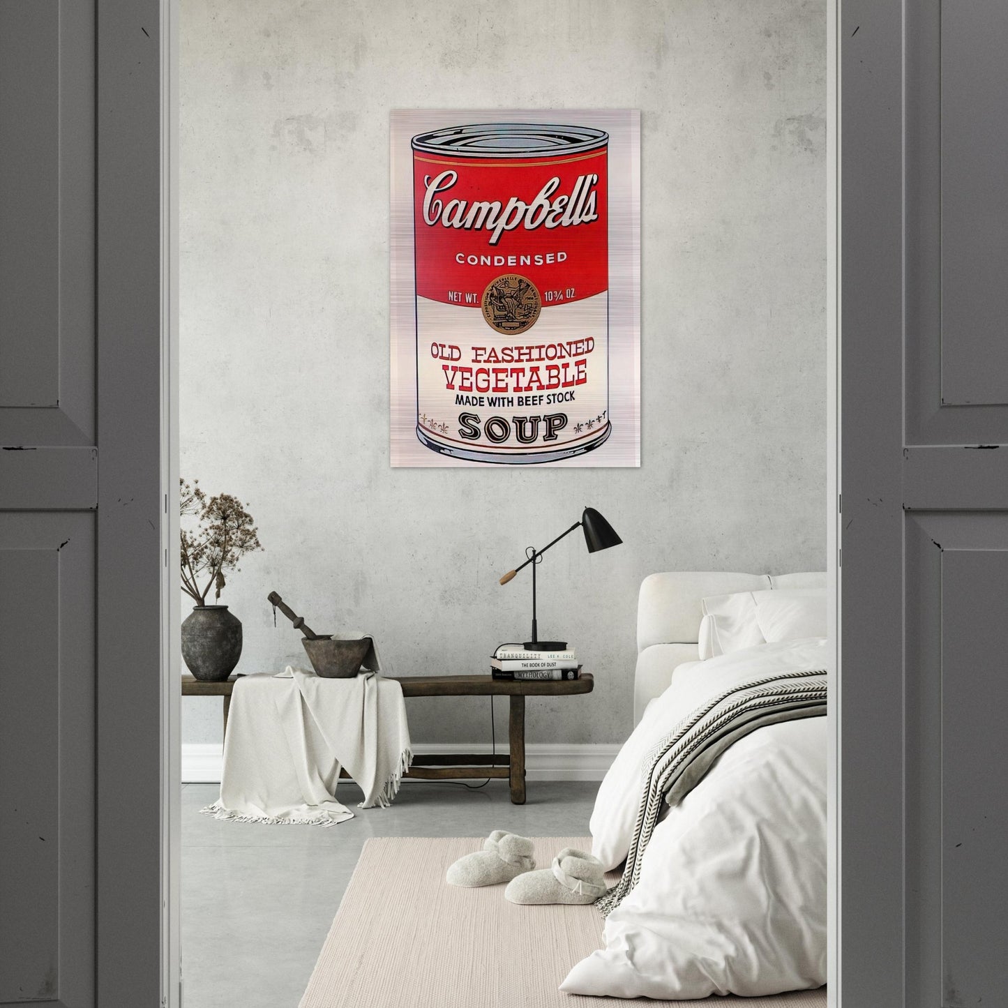 Campbell's Soup Can  Old Fashioned Vegetable  - Andy Warhol Brushed Aluminum Print - 70x100 cm / 28x40 inches | Andy Warhol Aluminum Print | Andy Warhol Prints