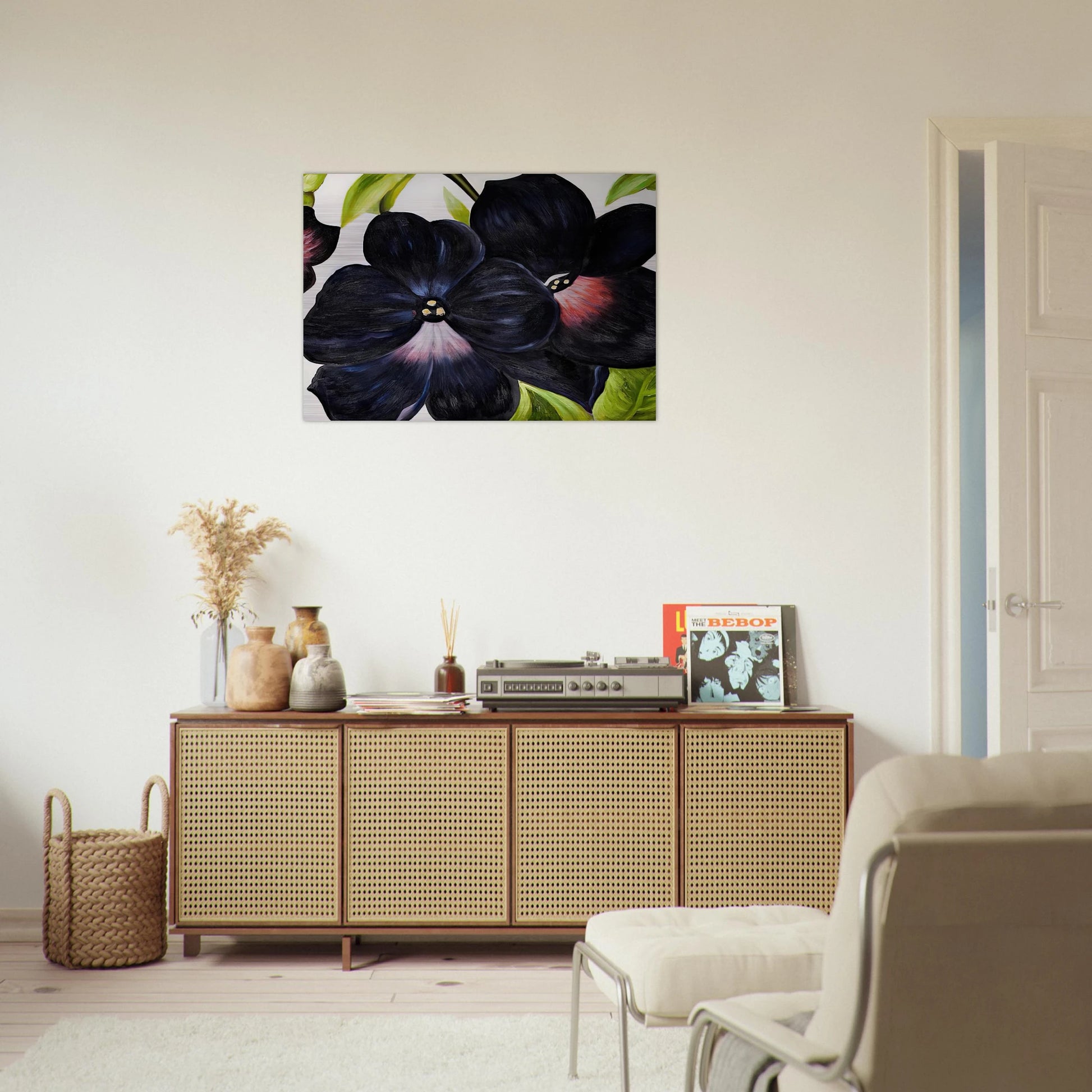 Black and Purple Petunias - Georgia O'Keeffe Brushed Aluminum Print - 70x100 cm / 28x40 inches | Georgia O'Keeffe Aluminum Print | Georgia O'Keeffe Prints