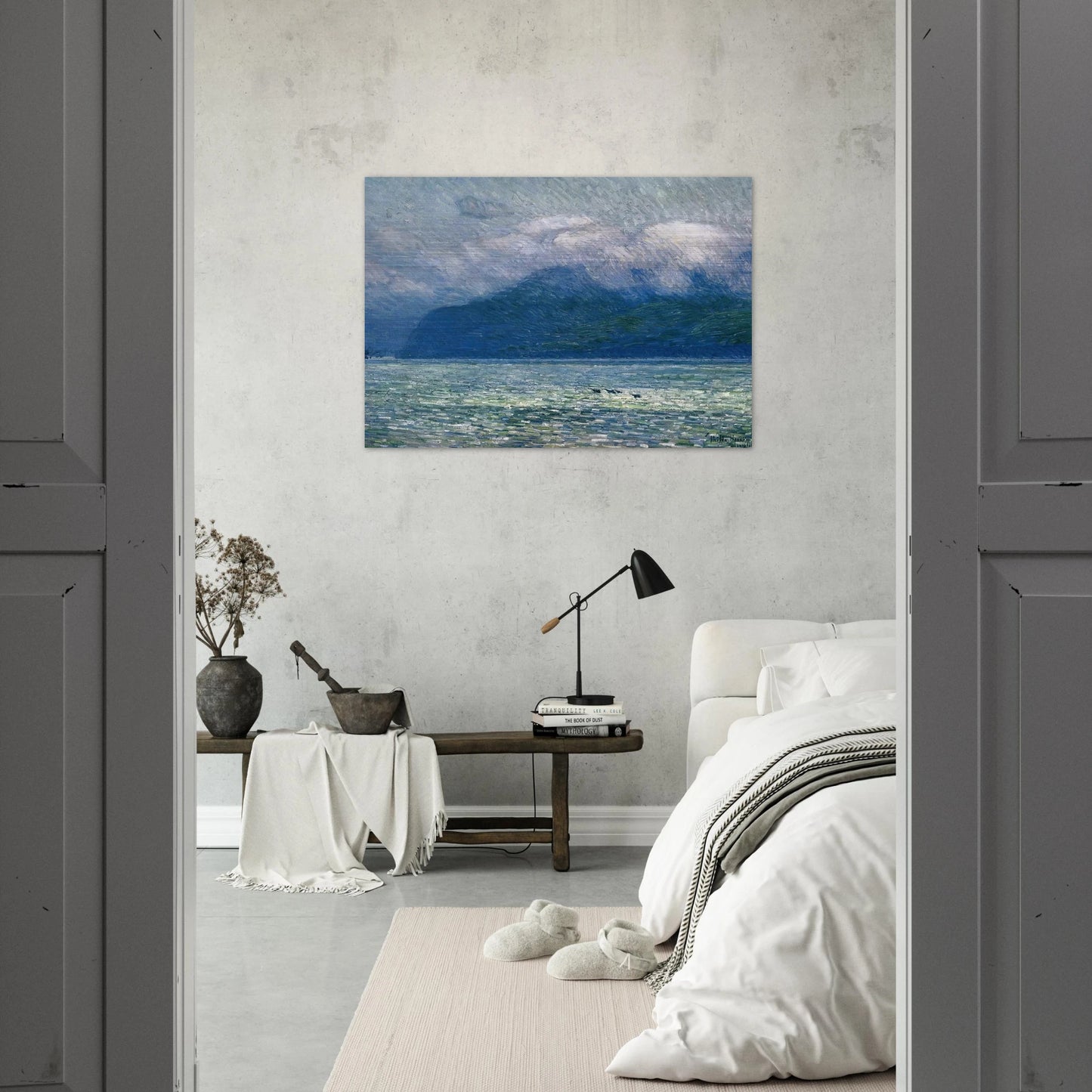 The Silver Veil and the Golden Gate - Childe Hassam Brushed Aluminum Print - 70x100 cm / 28x40 inches | Childe Hassam Aluminum Print | Childe Hassam Prints