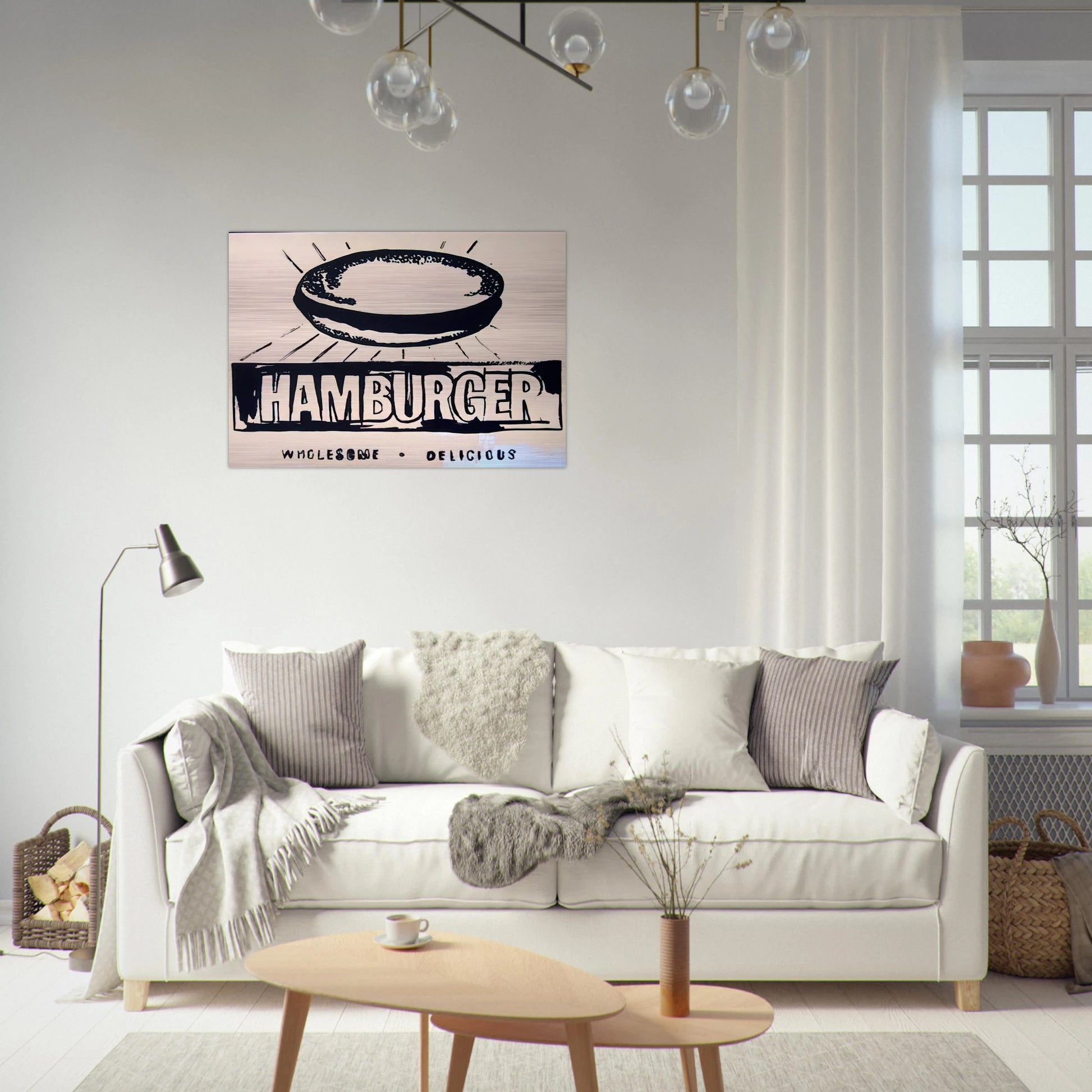 Hamburger  beige  - Andy Warhol Brushed Aluminum Print - 70x100 cm / 28x40 inches | Andy Warhol Aluminum Print | Andy Warhol Prints