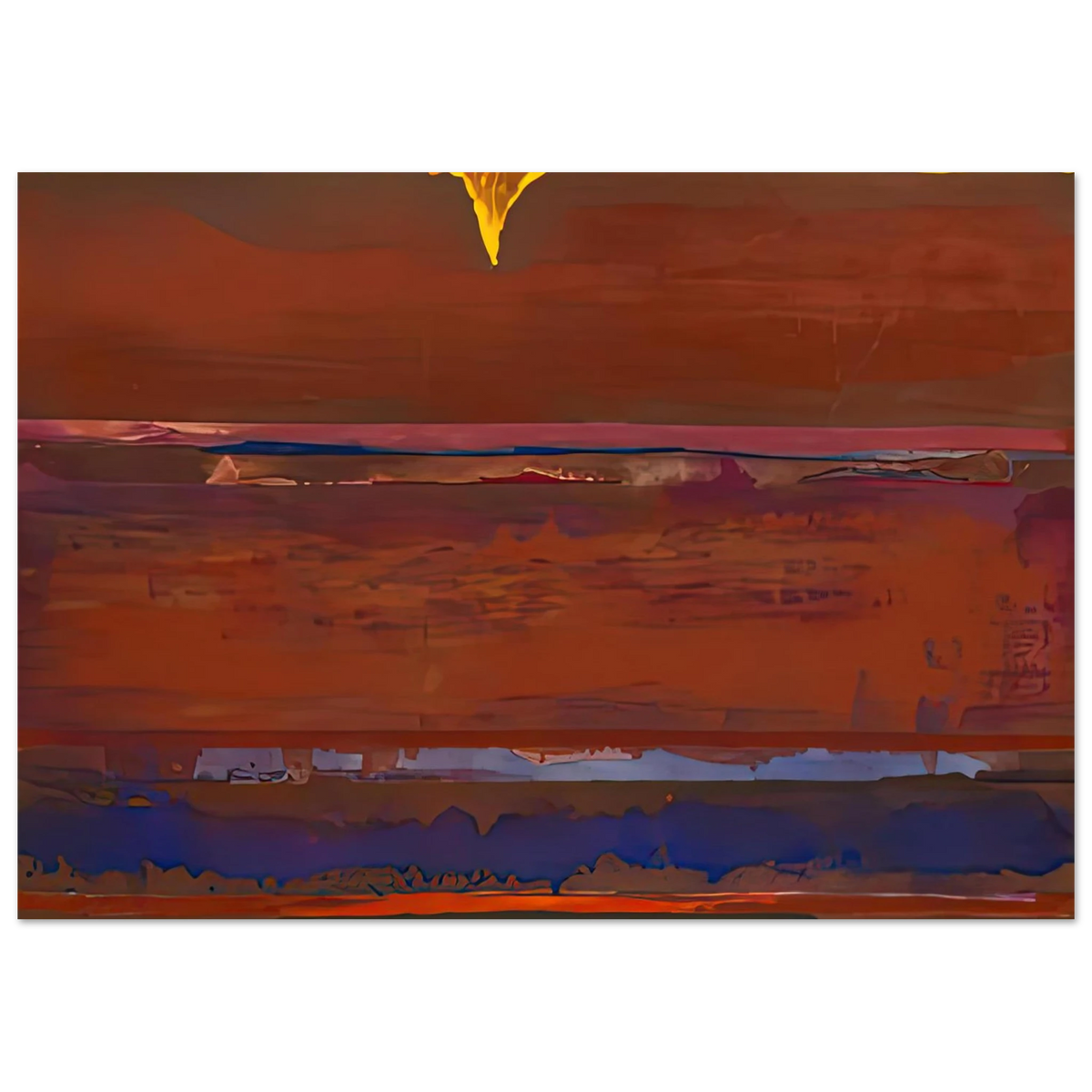 Helen Frankenthaler - Desert Pulse, 1991- Wall Art - 60x80 cm / 24x32 inches - Premium Wooden Framed Poster With Fine Art Paper-canvas - Wood frame