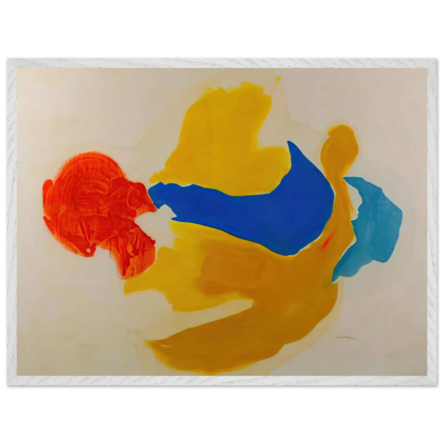 Helen Frankenthaler - Blue Jay - 1963  United States Wall art - 45x60 cm / 18x24 Inches - Premium Wooden Framed Poster With Fine Art Paper - Black frame