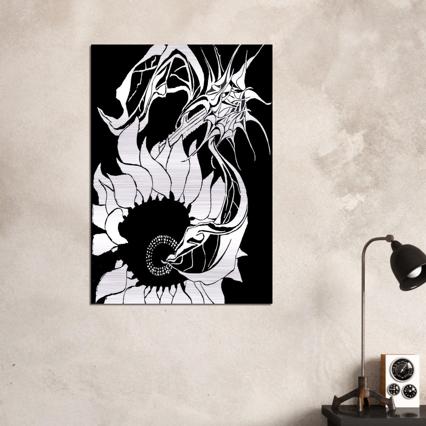 SUNFLOWERS - MC Escher Brushed Aluminum Print - 70x100 cm / 28x40 inches | MC Escher Aluminum Print | MC Escher Prints